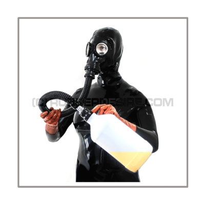 Inhalator-set SMELL-TWO-B-G double-mode with breathing-reduction-adaptor, 2 litre aroma-container + flexible medical-tube with gasmask-connector-thread